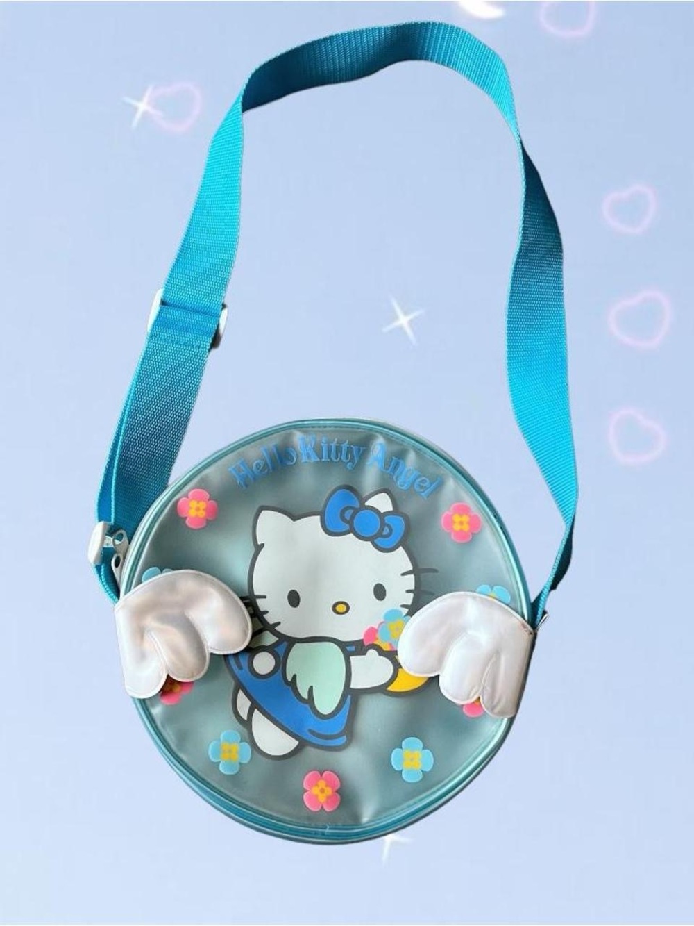 Hello Kitty Teal Round Crossbody Bag with Wings